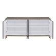 ACME Payo Wood/Metal Console Cabinet in Black Marble Paint/Oak & Champagne