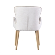 ACME Qwin Fabric Side Chair with Rounded Hump Arms in Beige and Oak (Set of 2)