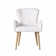 ACME Qwin Fabric Side Chair with Rounded Hump Arms in Beige and Oak (Set of 2)
