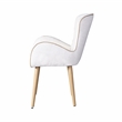 ACME Qwin Fabric Side Chair with Rounded Hump Arms in Beige and Oak (Set of 2)