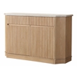 ACME Qwin Marble and Wood Server with Interior Shelving in Oak