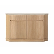 ACME Qwin Marble and Wood Server with Interior Shelving in Oak