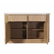 ACME Qwin Marble and Wood Server with Interior Shelving in Oak
