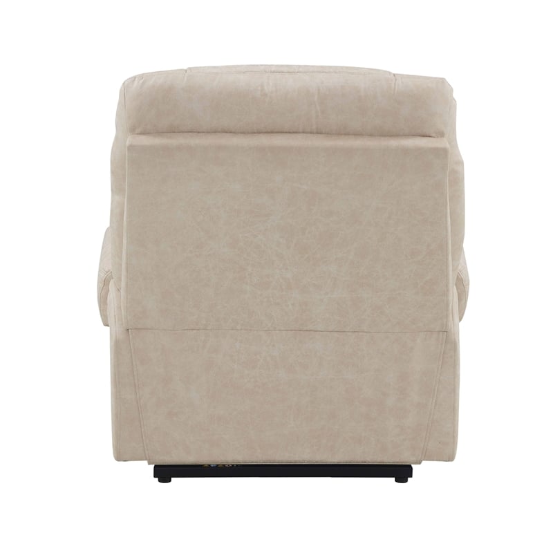 ACME Nairi Faux Leather Power Recliner with Cupholders in Light Gray