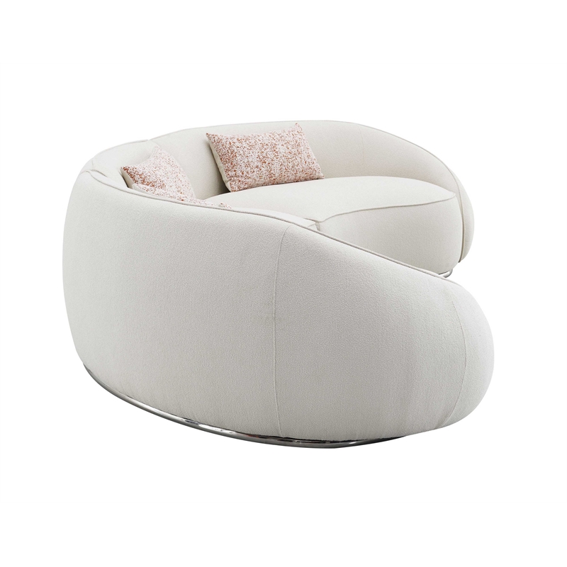 ACME Sahara Fabric Upholstered Sectional Sofa with 3 Pillows in Beige