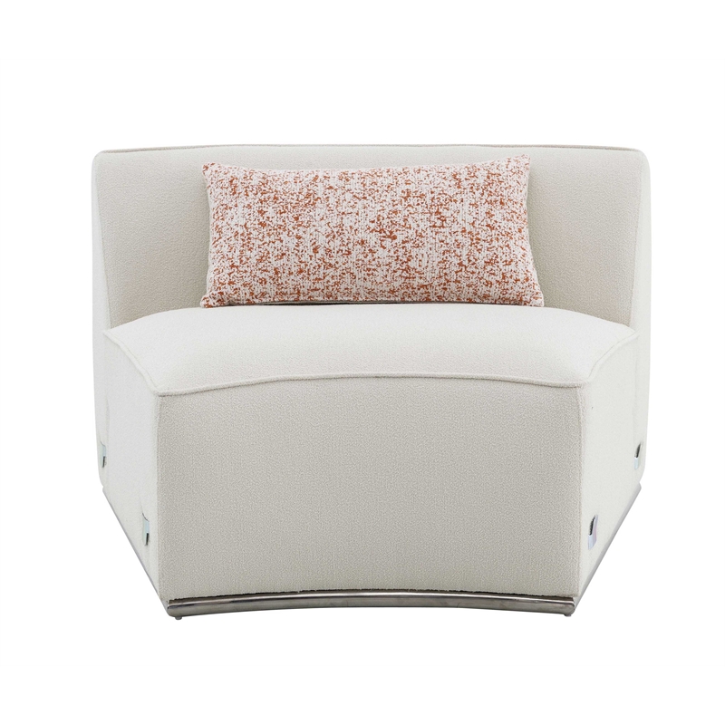 ACME Sahara Fabric Upholstered Sectional Sofa with 3 Pillows in Beige