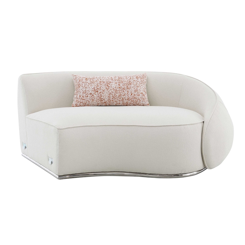 ACME Sahara Fabric Upholstered Sectional Sofa with 3 Pillows in Beige