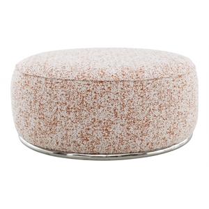 ACME Sahara Fabric Upholstered Ottoman with Stainless Steel Base in Multi-Color