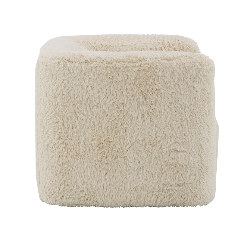 ACME Upendo Yakety Yak Sand Fabric Upholstered Chair with Swivel in Beige