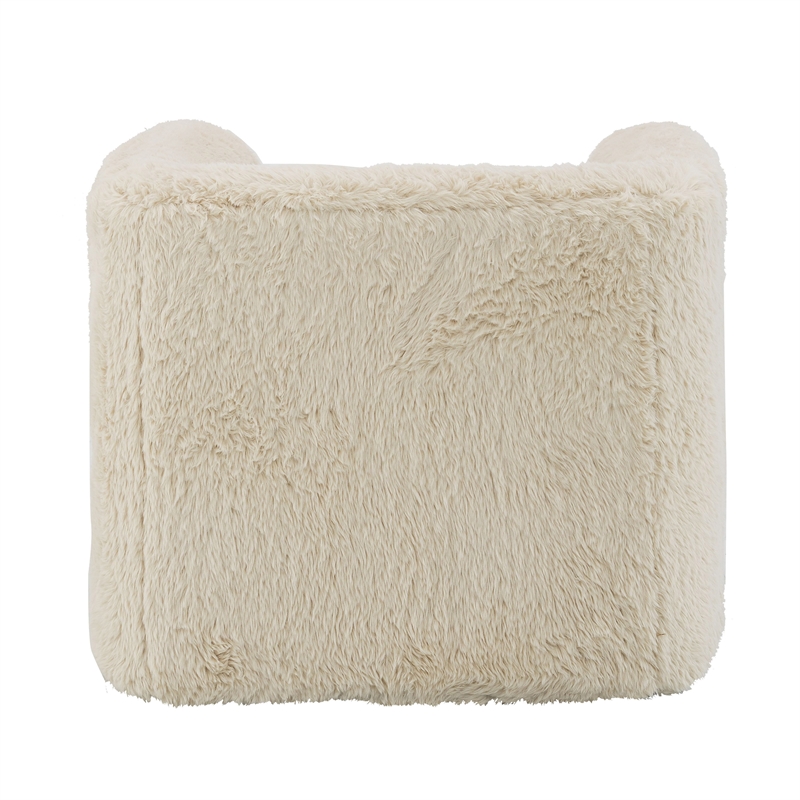 ACME Upendo Yakety Yak Sand Fabric Upholstered Chair with Swivel in Beige
