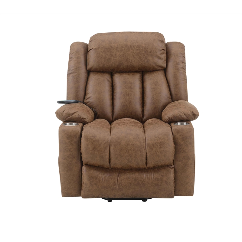 ACME Omarion Faux Leather Power Recliner with Lift/Heating and Massage in Brown