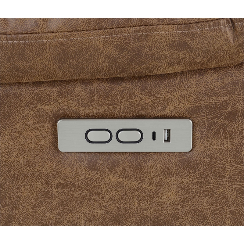 ACME Omarion Faux Leather Power Recliner with Lift/Heating and Massage in Brown