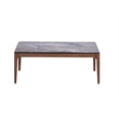 ACME Bevis Scandinavian Wood Coffee Table in Engineered Stone and Walnut