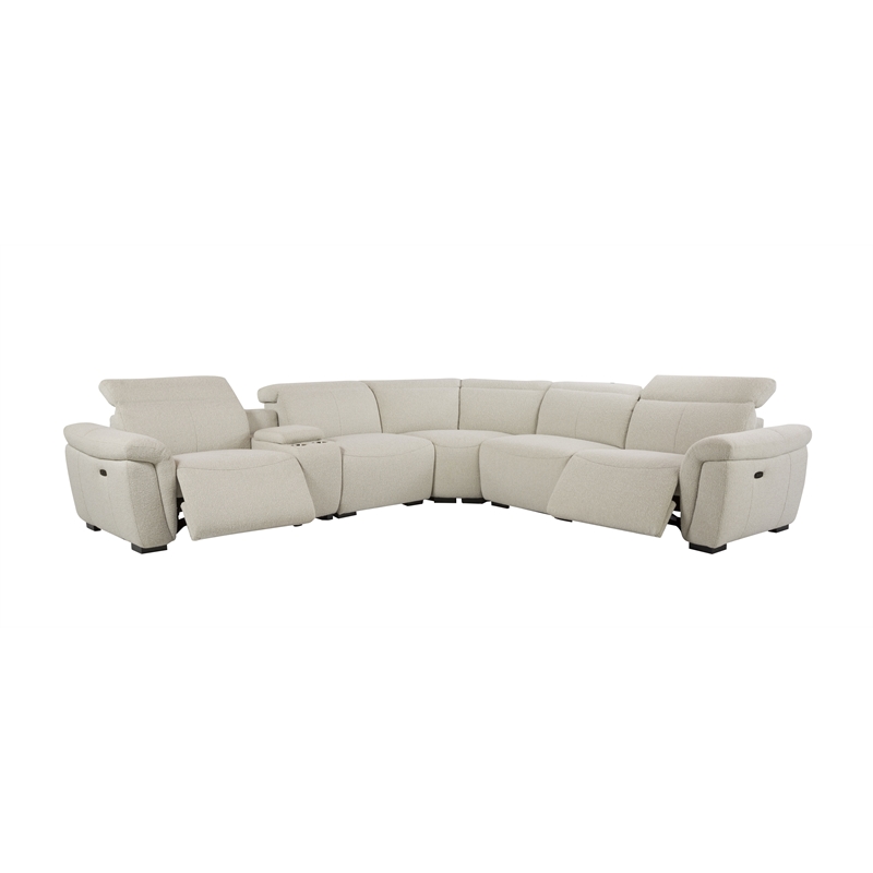 ACME Dayana Boucle Fabric Upholstered Power Motion Sectional Sofa in Beige