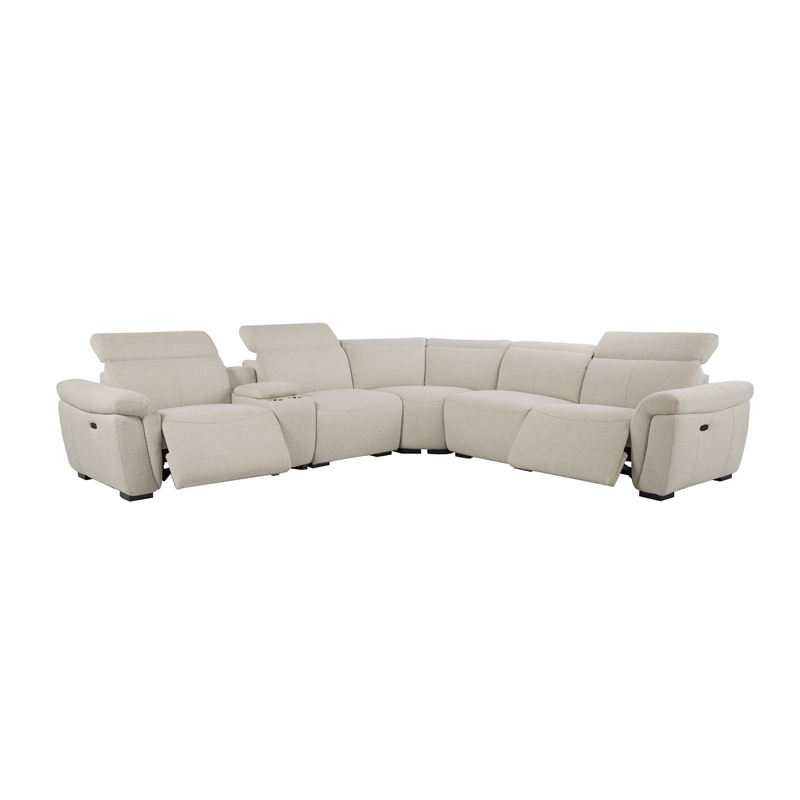 ACME Dayana Boucle Fabric Upholstered Power Motion Sectional Sofa in Beige