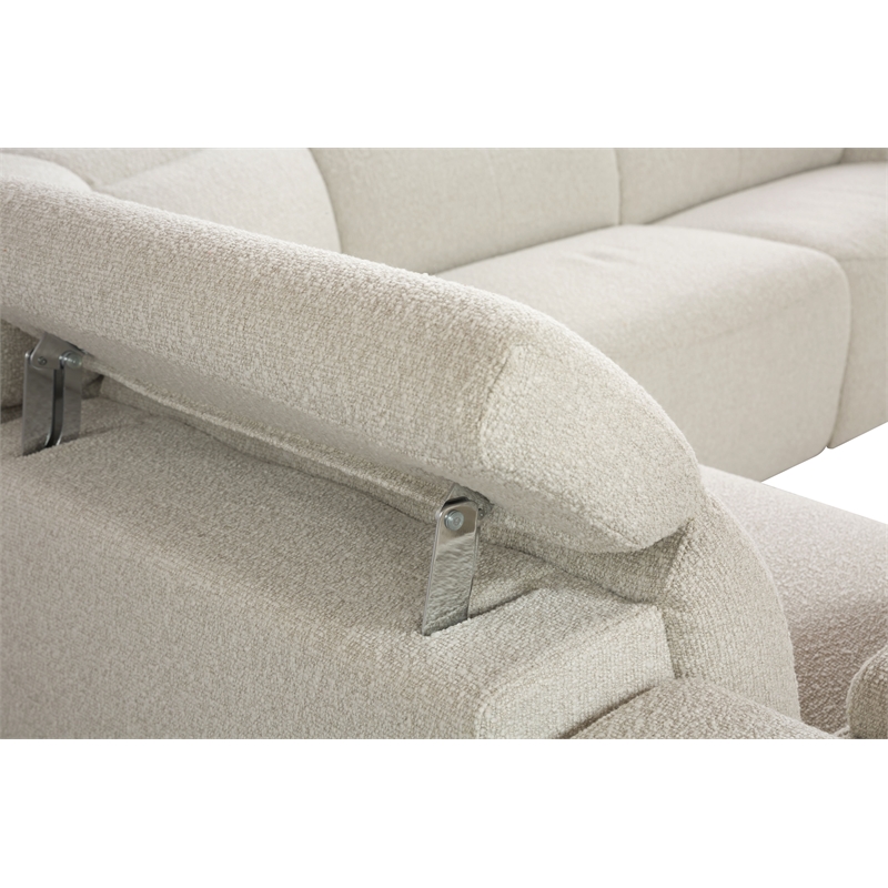 ACME Dayana Boucle Fabric Upholstered Power Motion Sectional Sofa in Beige