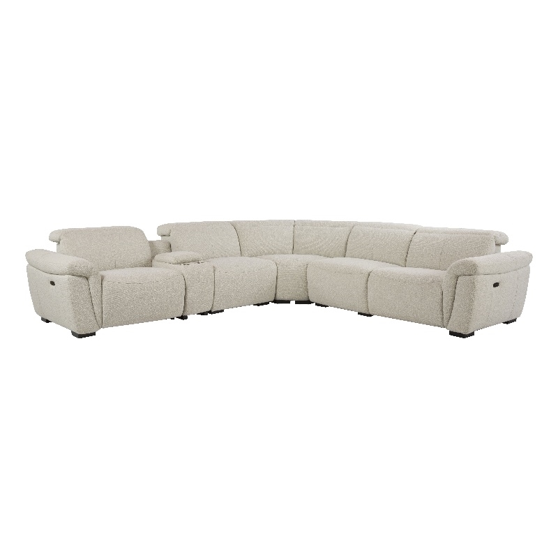 ACME Dayana Boucle Fabric Upholstered Power Motion Sectional Sofa in Beige