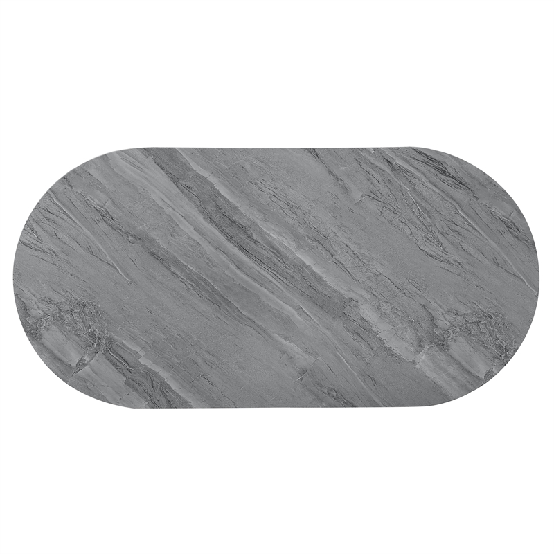 ACME Yukino Contemporary Wood/Metal Coffee Table in Gray High Gloss and Chrome