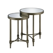 ACME Aditya Metal Nesting Table Set in Mirrored and Antique Brass (Set of 2)