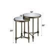 ACME Aditya Metal Nesting Table Set in Mirrored and Antique Brass (Set of 2)