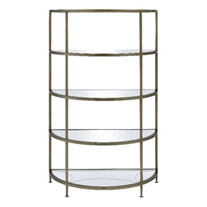 ACME Aditya Contemporary Metal Rack in Mirrored and Antique Brass