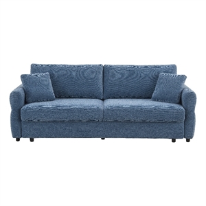 ACME Haran Contemporary Fabric 2 Pillows Sleeper Sofa in Blue