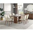 ACME Willene Contemporary Wood Server with Ceramic Top in Walnut/White