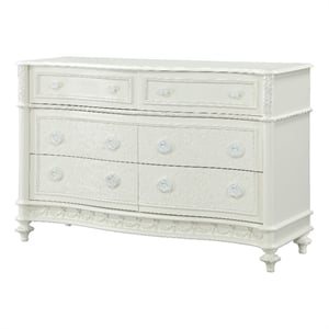 ACME Dorothy Transitional Wood 6 Drawers Dresser in Ivory Finish