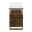 ACME Mabyn Transitional Wood Console Table in Brass and Antique Brown