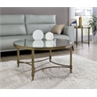 ACME Aditya Contemporary Metal Coffee Table in Mirrored and Antique Brass