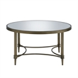 ACME Aditya Contemporary Metal Coffee Table in Mirrored and Antique Brass
