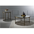 ACME Aditya Contemporary Metal Coffee Table in Mirrored and Antique Brass