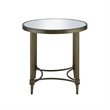ACME Aditya Contemporary Metal End Table in Mirrored and Antique Brass