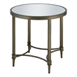 ACME Aditya Contemporary Metal End Table in Mirrored and Antique Brass