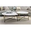 ACME Zaidee Metal Nesting Table Set with Marble Top in Bronze (Set of 2)