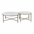 ACME Zaidee Metal Nesting Table Set with Marble Top in Bronze (Set of 2)