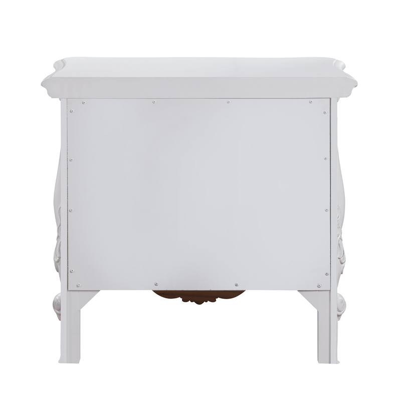 ACME Latisha Wood 2-Drawer Rectangular Nightstand in Pure White