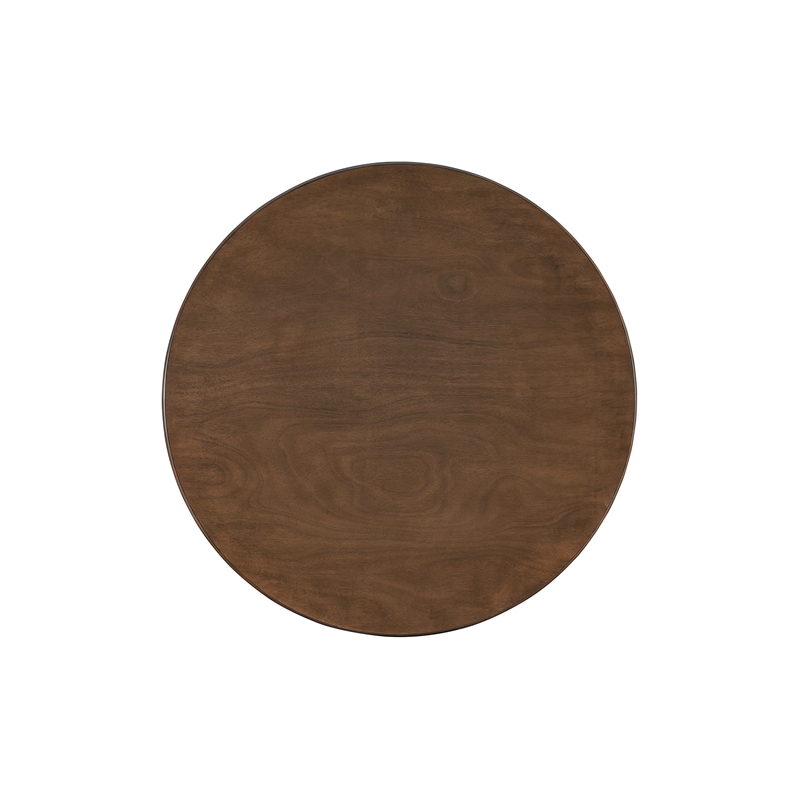 ACME Keiki Transitional Wood Round Dining Table in Walnut Finish