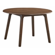 ACME Keiki Transitional Wood Round Dining Table in Walnut Finish