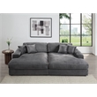 ACME Hilde Velvet Upholstered Sectional Sofa with 4 Pillows in Gray