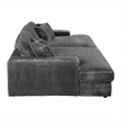 ACME Hilde Velvet Upholstered Sectional Sofa with 4 Pillows in Gray