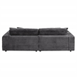 ACME Hilde Velvet Upholstered Sectional Sofa with 4 Pillows in Gray