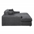 ACME Hilde Contemporary Velvet Upholstered Chaise with 2 Pillows in Gray