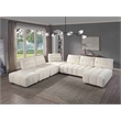 ACME Loanna Contemporary Linen Fabric Upholstered Armless Chair in Beige