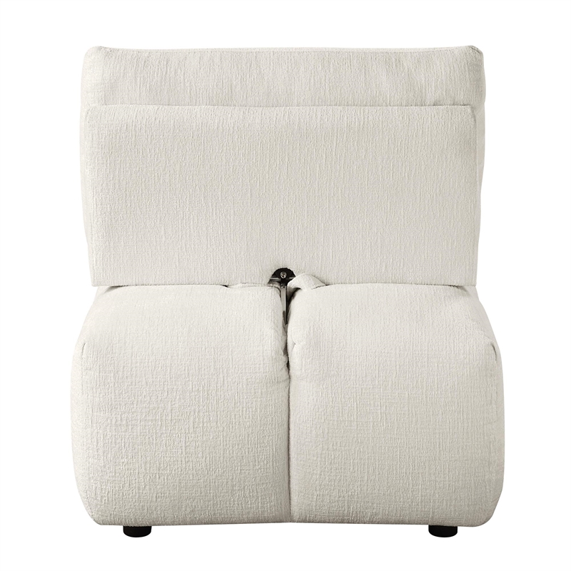 ACME Loanna Contemporary Linen Fabric Upholstered Armless Chair in Beige