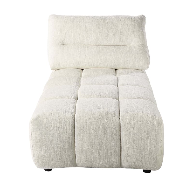 ACME Loanna Contemporary Linen Fabric Upholstered Chaise in Beige