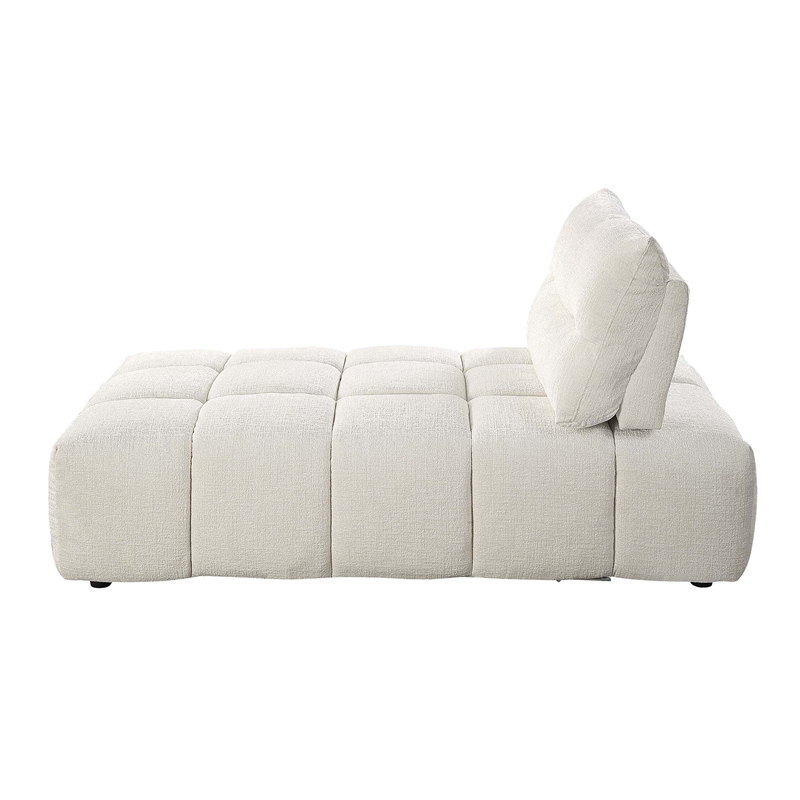 ACME Loanna Contemporary Linen Fabric Upholstered Chaise in Beige