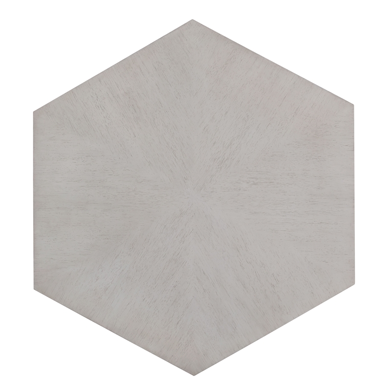 ACME Hanniel Contemporary Wood Hexagonal Coffee Table in Antique White