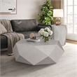 ACME Hanniel Contemporary Wood Hexagonal End Table in Antique White