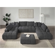 ACME Chloris Linen Fabric Upholstered Sectional Sofa with Pillows in Gray